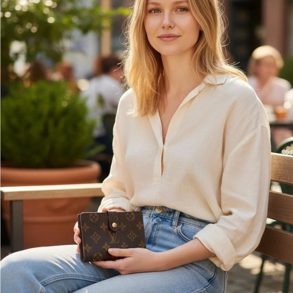 Louis Vuitton Monogram Kisslock Porte Monnaie Billets Viennois Wallet - Picture 15 of 15